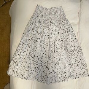 J. Crew Smocked Waist Dot Skirt